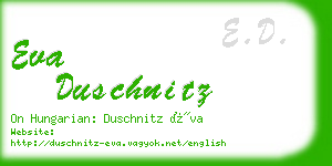 eva duschnitz business card